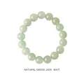 Armband aus natürlicher hellgrüner Jade mit hochwertig polierten runden Steinen - Stil 47 (Mit exquisiter Geschenkbox) / 10mm / Grün