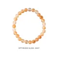Elegantes orangefarbenes Kristallperlenarmband mit hochwertigen halbtransparenten Glasperlen - Stil 49 (Mit exquisiter Geschenkbox) / 6mm / Gelb