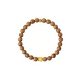 Elegantes Holzperlenarmband im neuen chinesischen Stil mit Bienenwachsakzent und Goldperle. - 61# Armband (Mit exquisiter Geschenkbox) / Coffee-Yellow
