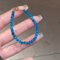 Elegantes blaues facettiertes Perlenarmband mit haltbarem goldenem Federringverschluss - Armband im neuen chinesischen Stil (94#) / Exquisite Geschenkbox / Blau