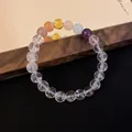 Eleganter handgefertigter Kristallperlen-Armband mit Amethyst Citrin und klarem Quarz Edelsteinen - 119# Mehrfarbiger Kristall-Stil (Mit exquisiter Geschenkbox) / Weiß