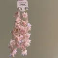 Elegante lange hängende rosa Blumenohrringe mit funkelndem Zirkon-Stecker, SKU-Variante - 3# Rosa Quastenblumen-Stil / Rosa