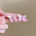 Pendientes de mariposa rosa de ensueño con pedrería brillante para un aspecto dulce y elegante - 16# Estilo de Mariposa Rosa / Rosa
