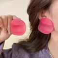Pendientes de pétalos de flores rosa mate con agujas de plata para un estilo suave - 22# Estilo de Pétalo Rosa Mate / Rosa
