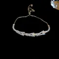 Sparkling silver-tone cubic zirconia bracelet with an adjustable sliding closure in elegant style - 101# Bracelet - Silver - Snake Shape