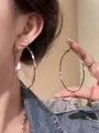 Minimalist large silver hoop earrings for women with high-quality polished finish - Style 1 / Diameter 60mm / Silver