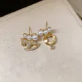 Elegante asymmetrische gouden oorbellen met kristallen hobbelpaard, parel en munt hangers - 31# Zilveren Pin - Parel Zirkoon Asymmetrische Ronde Holle Pony (Echt Goud Verguld)