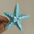 Realistic light blue ocean theme starfish hair clip featuring textured white details - 9. Duckbill Clip - Blue