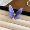 Vintage dreamy purple butterfly hair clip with pearl and sparkling rhinestone details - 40 Duckbill Clip - Purple