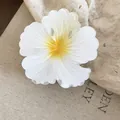Elegant white and yellow plumeria-style flower hair clip with duckbill attachment - Grab Clip (58#) / Yellow-White