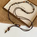Vintage ethnic style beaded waist chain in dark brown cord with golden accents and tassels - 62# Waist Chain - Coffee