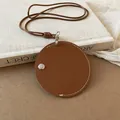 Porte-lunettes de soleil magnétique minimaliste en cuir marron avec cordon - 16# Collier-Marron