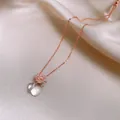 Rose gold zircon gourd pendant necklace with cat's eye stone on satin background. - Style 5