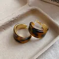 Eleganti orecchini a cerchio in resina tartarugata con placcatura in oro - Oro Caffè Placcato Oro Vero (41)