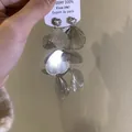 Handmade petal drop earrings with sparkling rhinestones for a fashionable aesthetic look - Rhinestone Grey Petal Tassel (34#) / Silver