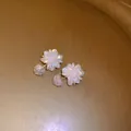 Elegant French vintage flower earrings with pearls and rhinestones in a gold finish - 3D Shell Flower Rhinestone (19# Silver Post)