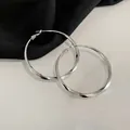 Elegant polished silver-tone twisted hoop earrings featuring a minimalist aesthetic design - Twisted Polished Style (6#) / Silver