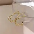 Elegant gold hammered multi-layer hoop earrings for a stylish and high-end look. - Cross Hammered Multi-layer (25#) / Gold