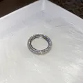 Full pavé cubic zirconia ring in silver finish for a luxury look. - Plain Pave Style