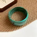 Vintage green marbled acrylic bangle bracelet featuring elegant tortoiseshell texture design - Vintage Artistic Marble Style (48#) / Light Blue