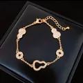 Elegante bracciale in zircone placcato oro con ciondoli a zucca e motivi a moneta - Bracciale a Maglie Zucca e Moneta (71#) / Oro