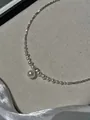 Elegant pearl necklace with silver beads and pendant detail for women - Bright Zirconia Embellishment Style (HN2148) / Silver