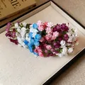 Elegante pinza para el pelo de acrílico con ramo de flores multicolor para peinados - Estilo Pastoral Floral de Simulación de Gypsophila (4#) / Multicolor