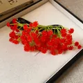 Vista dettagliata di un fermaglio per capelli a grappolo di fiori rossi in acrilico - Clip Becco d'Anatra-Grappolo di Fiori (HH9336)