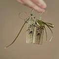 Eleganti orecchini in stile cinese con stampa bambù e fiocchi di nastro verde per donna - Stile Fiocco di Nastro Bambù Inchiostro (25#)