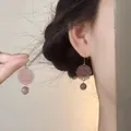 Eleganti orecchini pendenti a fiore traforato in stile cinese con perline viola - Stile Fiore Traforato Rosa Viola (4#)
