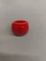 Minimalist chunky red resin dome ring with a glossy finish for women fashionable jewelry - Red