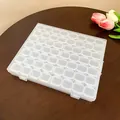 Caja organizadora de plástico transparente con 56 rejillas para joyas, cuentas y arte - 56 Compartimentos / Transparente