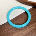 Bracciale a cerchio geometrico in acrilico blu turchese con finitura liscia e moderna - Braccialetto 77# - Blu