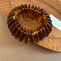 Braccialetto vintage di perle in acrilico ambrato con elegante finitura lucida retrò - 35# Bracciale Rigido-Caffè