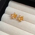 Elegante goldene Blumenstecker mit fein strukturierten Blütenblättern in einer Box - Vergoldeter Blumenstil (65#)