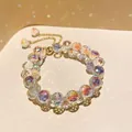 Handcrafted New Chinese style iridescent beaded bracelet with a delicate golden fox charm - Fox Pendant Clear Beads Style (56#)