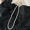 Elegant white pearl necklace with gold extender chain, 37.5cm length and 6mm beads - 6mm / White