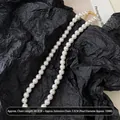 Elegant white pearl necklace with 10mm beads and adjustable 40.3cm chain length - 10mm / White