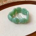 Bracciale vintage in acrilico marmorizzato verde dal design unico - Stile Perla Rotonda Marmorizzata (57#) / Verde