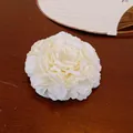 Elegant off-white fabric flower hair claw clip with multi-layered petal design - Alligator Clip (82) / White
