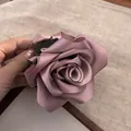 Handcrafted dusty rose satin rose fabric flower hair claw clip for elegant feminine styling - Hair Claw (91) / Champagne