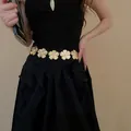 Elegant gold flower waist chain with pearl detail for stylish luxury body accessory - Pearl Embellished Flower Style (17#)