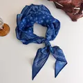 Cintura foulard in seta vintage blu scuro con motivo paisley per jeans da donna chic - Waist Chain 44-Dark Blue Paisley