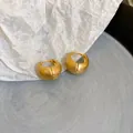Eleganti orecchini a cerchio in oro opaco con design rotondo minimalista per gioielli donna. - Orecchino N. 28 - Oro - Geometrico (placcato Oro Vero)