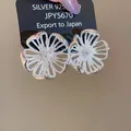 Elegant S925 sterling silver flower stud earrings with intricate hollow petal design - Grain Textured Hollow Flower Style (40#) / Silver