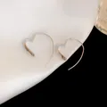 Elegant silver heart-shaped hoop earrings with a minimalist and high-end sleek finish - Heart Shape Hoop Style (23#) / Silver