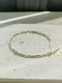 Bracciale minimalista con perline d'argento a pezzetti e catena regolabile in dettaglio - Stile Filo di Perle Metalliche in Argento Triturato (Stile 2)