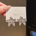 Luxury rhinestone floral stud earrings with vintage silver needle palace design - Full Rhinestone Flower Style (49) / Silver