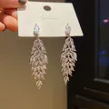 Elegant silver-toned marquise cluster dangle earrings with sparkling cubic zirconia stones - Marquise Tassel Long Style (60) / Silver