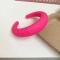 Minimalist trendy textured resin open cuff bracelet in vibrant neon pink for women - 68# Bracelet - Pink